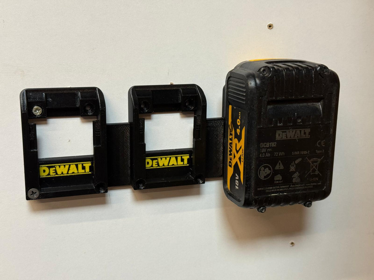 Battery Wall Mount Holder for DeWALT 18V XR | Single Double Triple | Garage Van